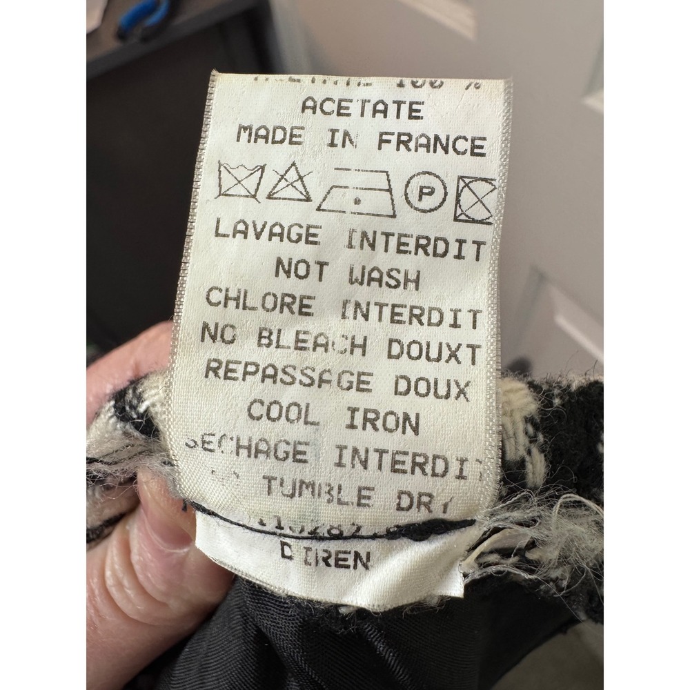 Vintage Houndstooth Dress Sleeveless Mock Neck‎ Acetate Made in France Sharagano - Picture 4 of 5